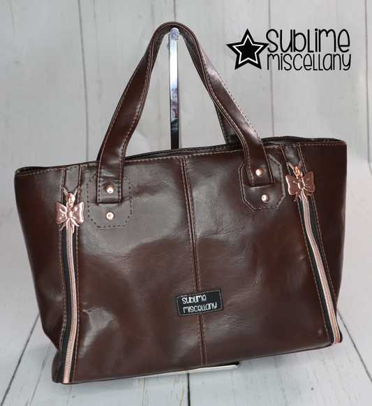 Brown Faux Leather Rudeneja Handbag